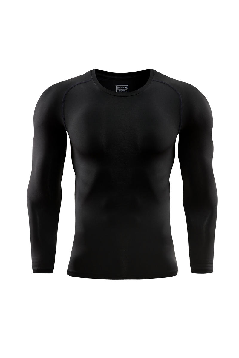 Mens 62910-5 # Plush Collection - Men's Tight Clothing - Adult T-shirt Long Sleeve Round Neck