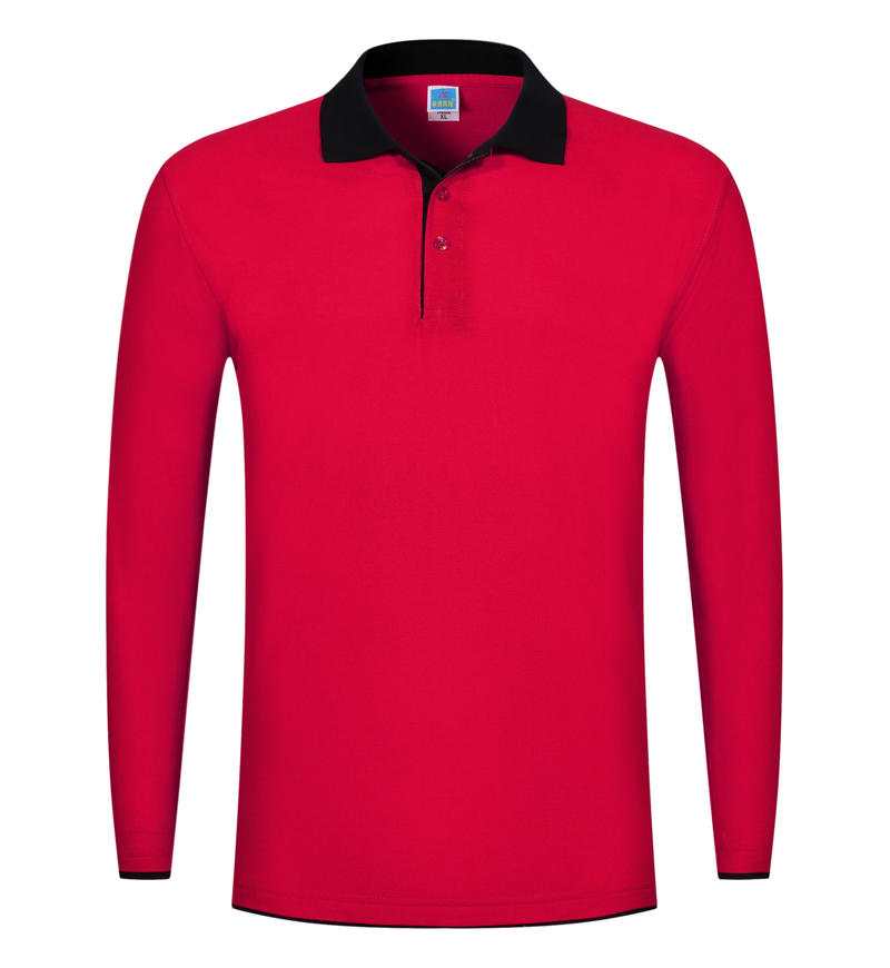 Red Shirt With Black Collar