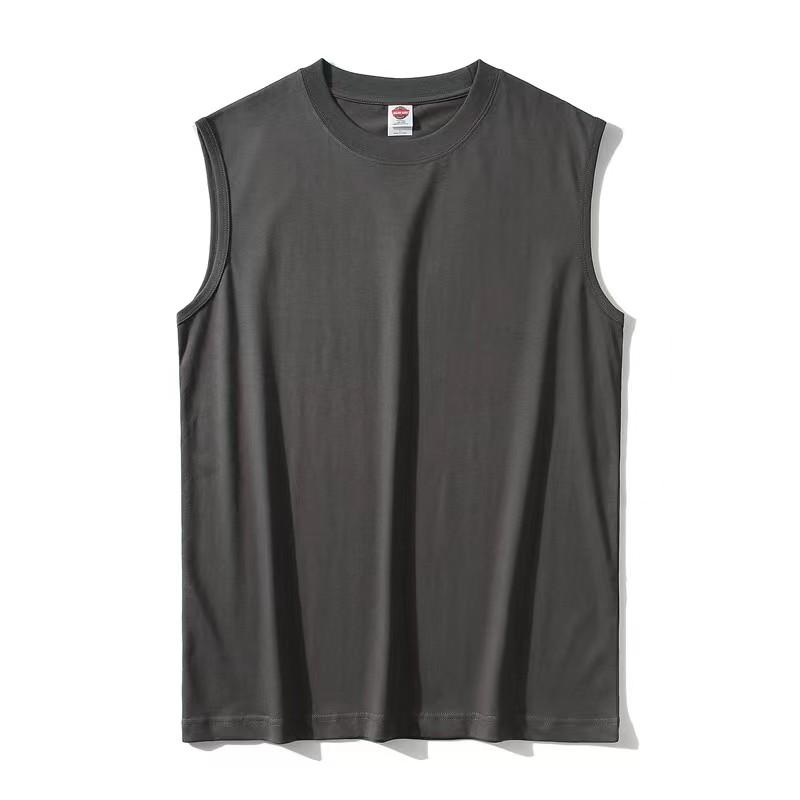 A5050-220g 21 Count Pure Cotton Japanese Sleeveless Round Neck Camisole T-shirt