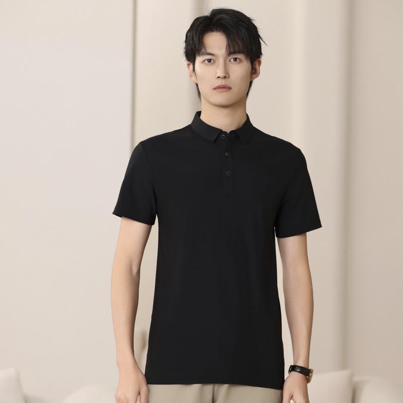 F6809-180g Combed Tencel Nylon Collar Polo Short Sleeved Collar