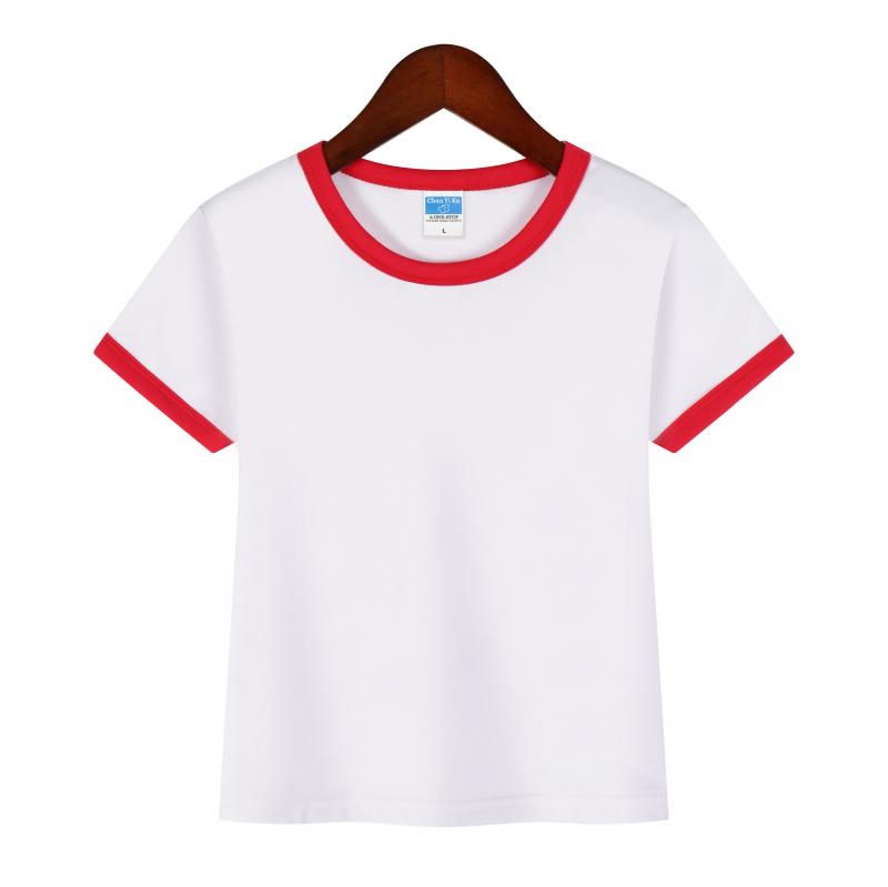 026-32 Pieces Of Chinese Cotton Edging Short Sleeved Children's Clothing Round Neck T-shirt Short Sleeved Round Neck