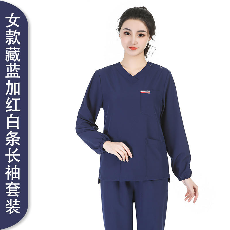 Female Navy Blue Long Sleeved Shirt