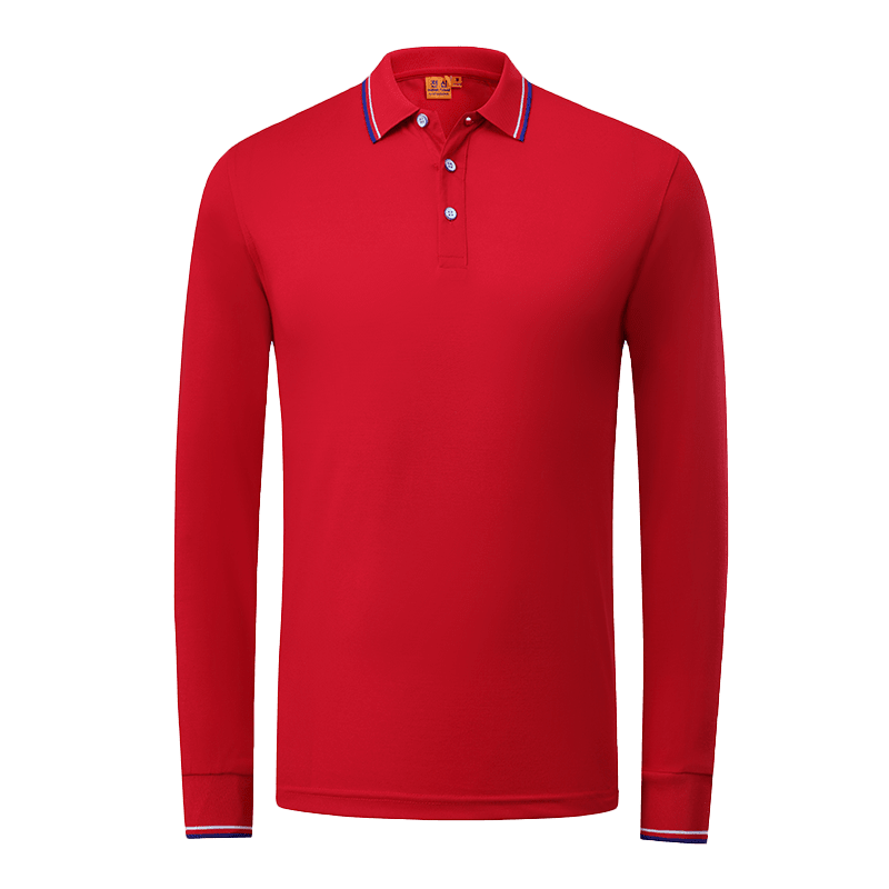 219 # 180g Silk Cotton Long Sleeved Polo Shirt (non Pilling) Polo For Men