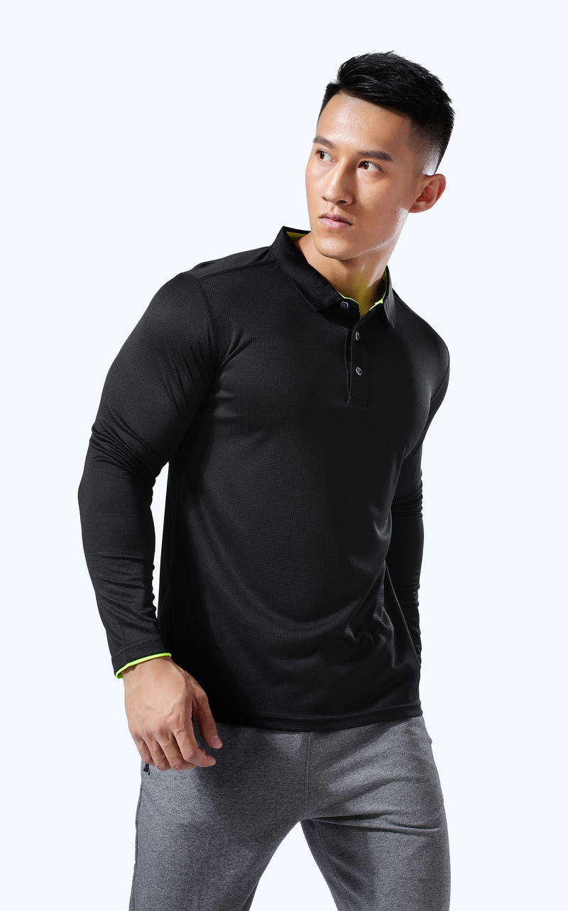 L2191 # Quick Drying Long Sleeved Polo Shirt Polo Long Sleeved Collar