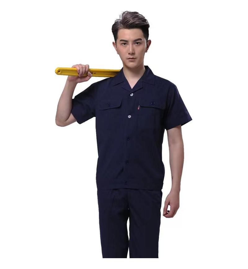 Navy Blue Short Sleeved Suit