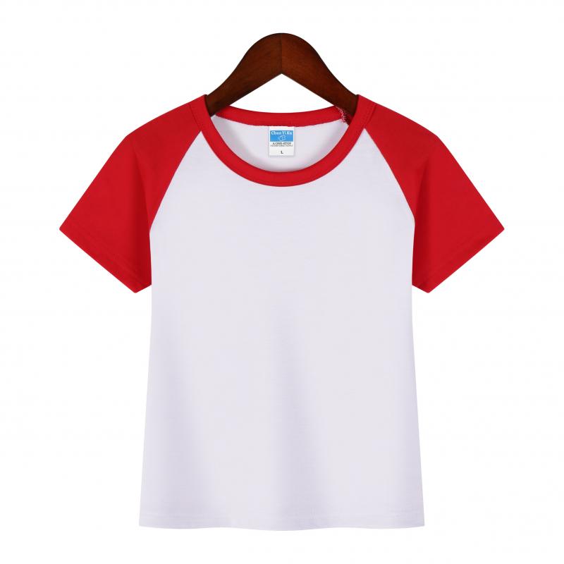 027-32 Pieces Of Cotton Shoulder Inserted Short Sleeved Children's Clothing Round Neck T-shirt Short Sleeved Round Neck