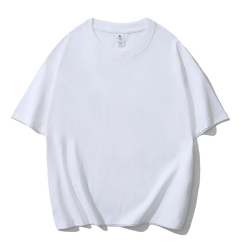 A5021-240g Off Shoulder Short Sleeved Round Neck Pure Cotton T-shirt