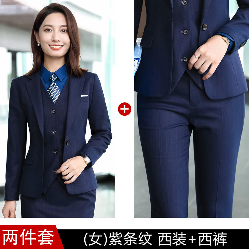 Women's Suit+trousers (purple Stripe)