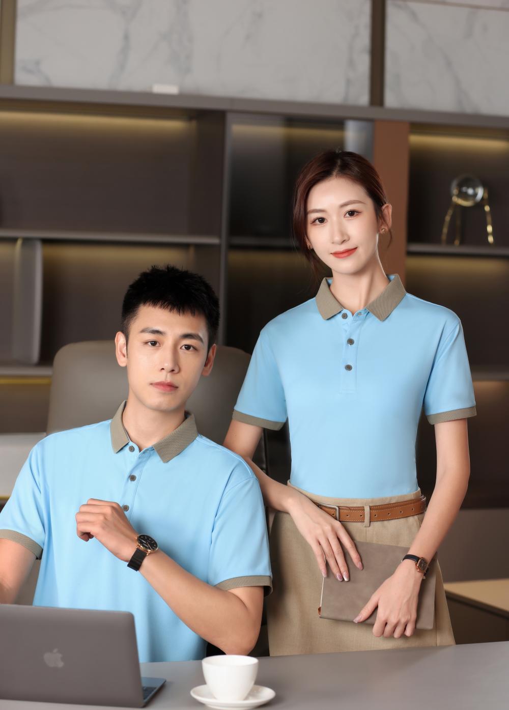 CX2601 Color Blocked Polo Short Sleeved Lapel