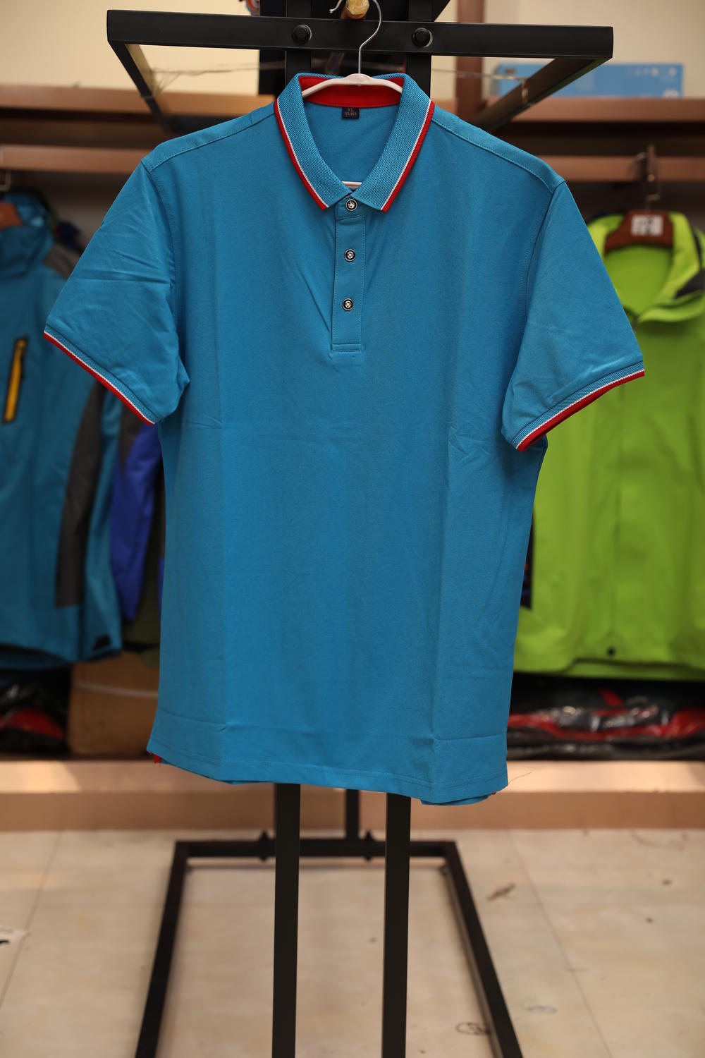 402 Golf Bead Collar Men's Polo Short Sleeve Collar