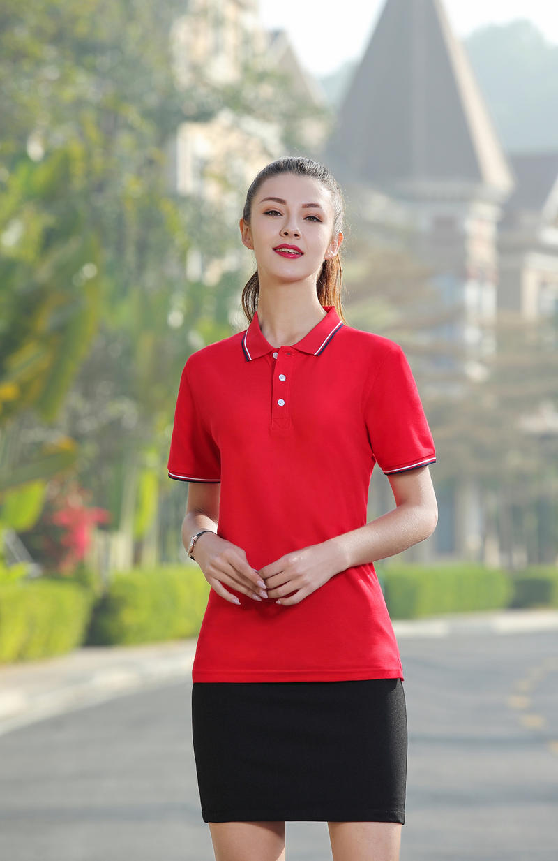 F8518-210 Grams Combed Pure Cotton Double Bead Color Version POLO Collar Short Sleeved Polo Short Sleeved Collar