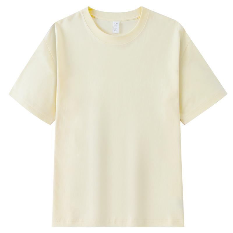 A5026-250g Double Yarn Combed Pure Cotton Half Sleeved T-shirt Short Sleeved Round Neck