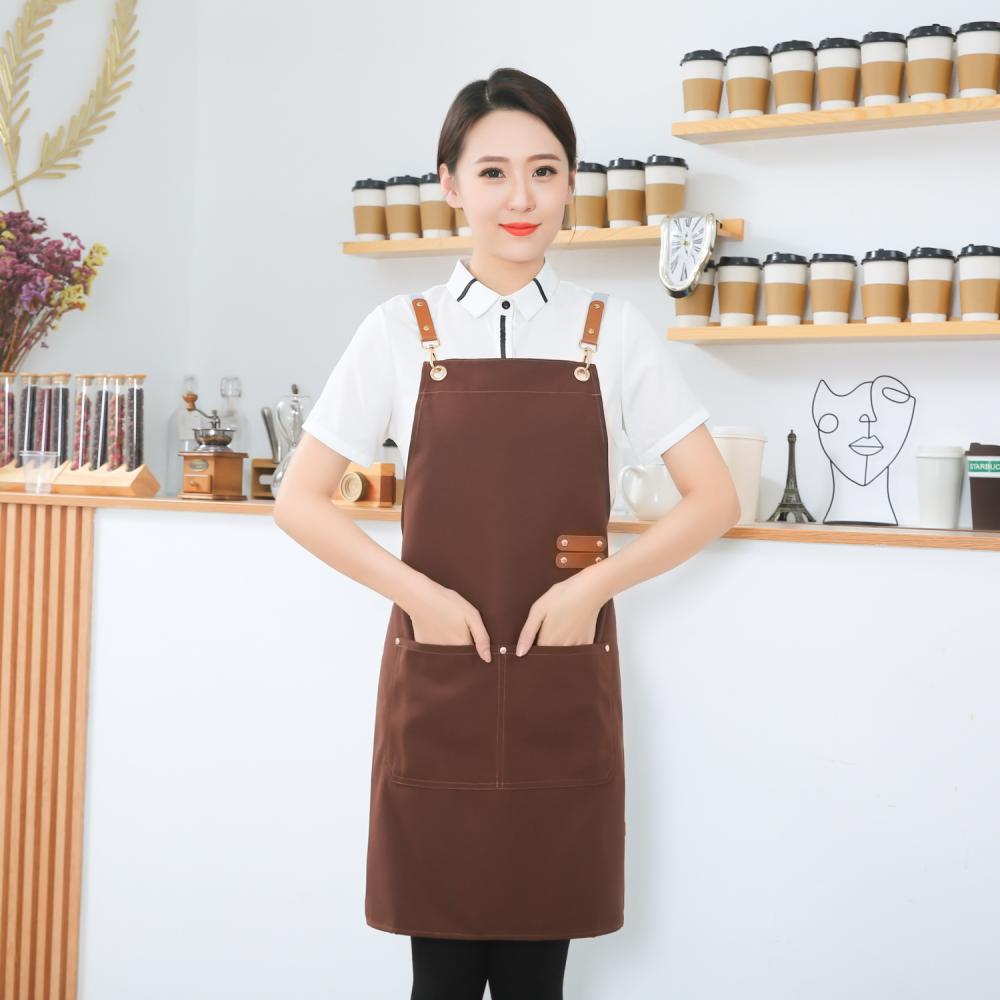 CX009 Internet Famous Canvas Double Pocket Apron H-shaped Cross Shoulder Strap