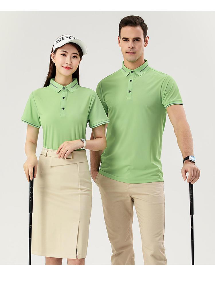 F9102 # Nylon Dynamic Beaded Polo Short Sleeve Collar