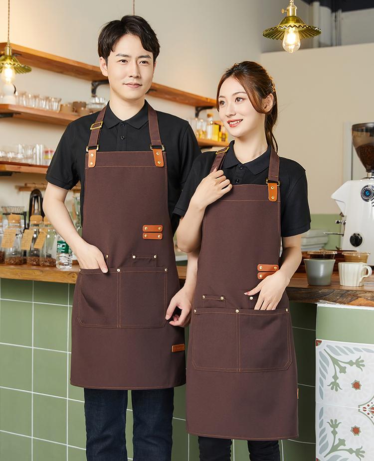 CX 010 # Hanging Neck Double Pocket Canvas Waterproof Apron