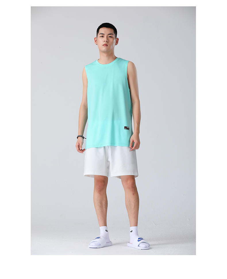 Mens S203- Light Version Sports Casual Hem Slit Camisole Sports Vest