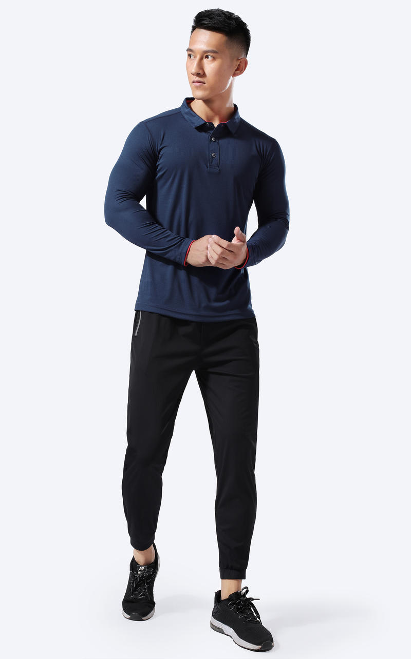 L2191 # Quick Drying Long Sleeved Polo Shirt Polo Long Sleeved Collar