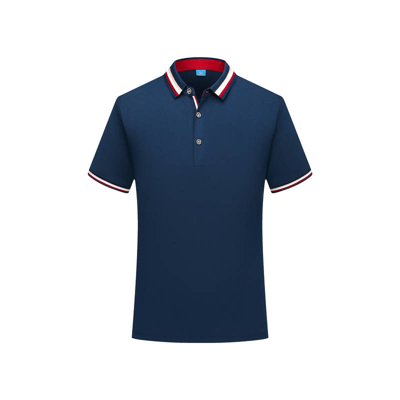 F6885 # Double Sided Collar Short Sleeved Lapel Business Polo Shirt