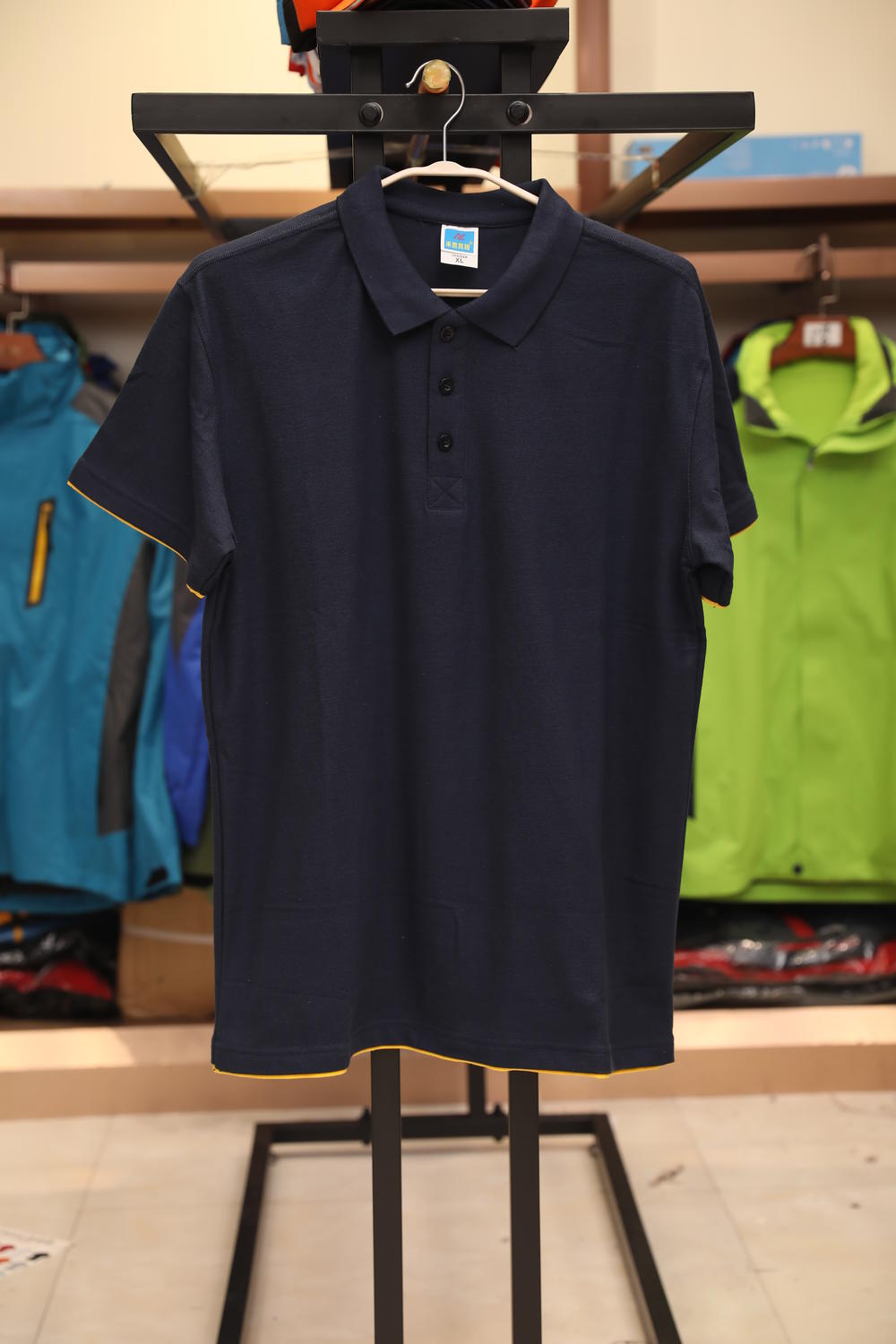 102TBG-A Thick Double Hem Polo Short Sleeve Collar