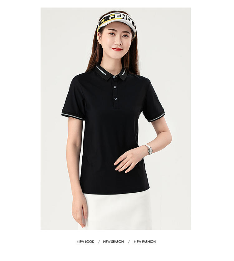 F9102 # Nylon Dynamic Beaded Polo Short Sleeve Collar