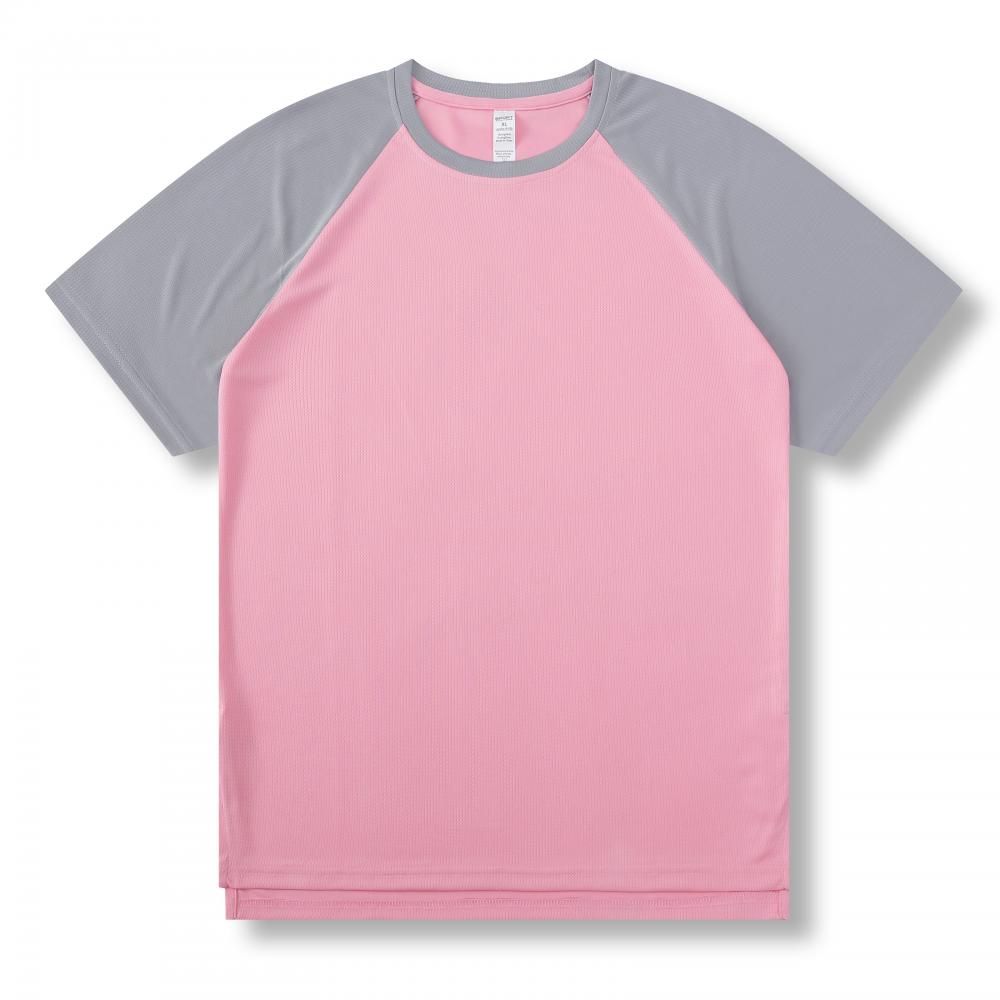 T104 # Color Blocked Short Sleeved Sportswear Short Sleeved Round Neck