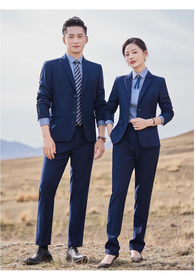 E198/Double Button Beadless Edge/Imitation Wool Thickened TR-460g Suit Set