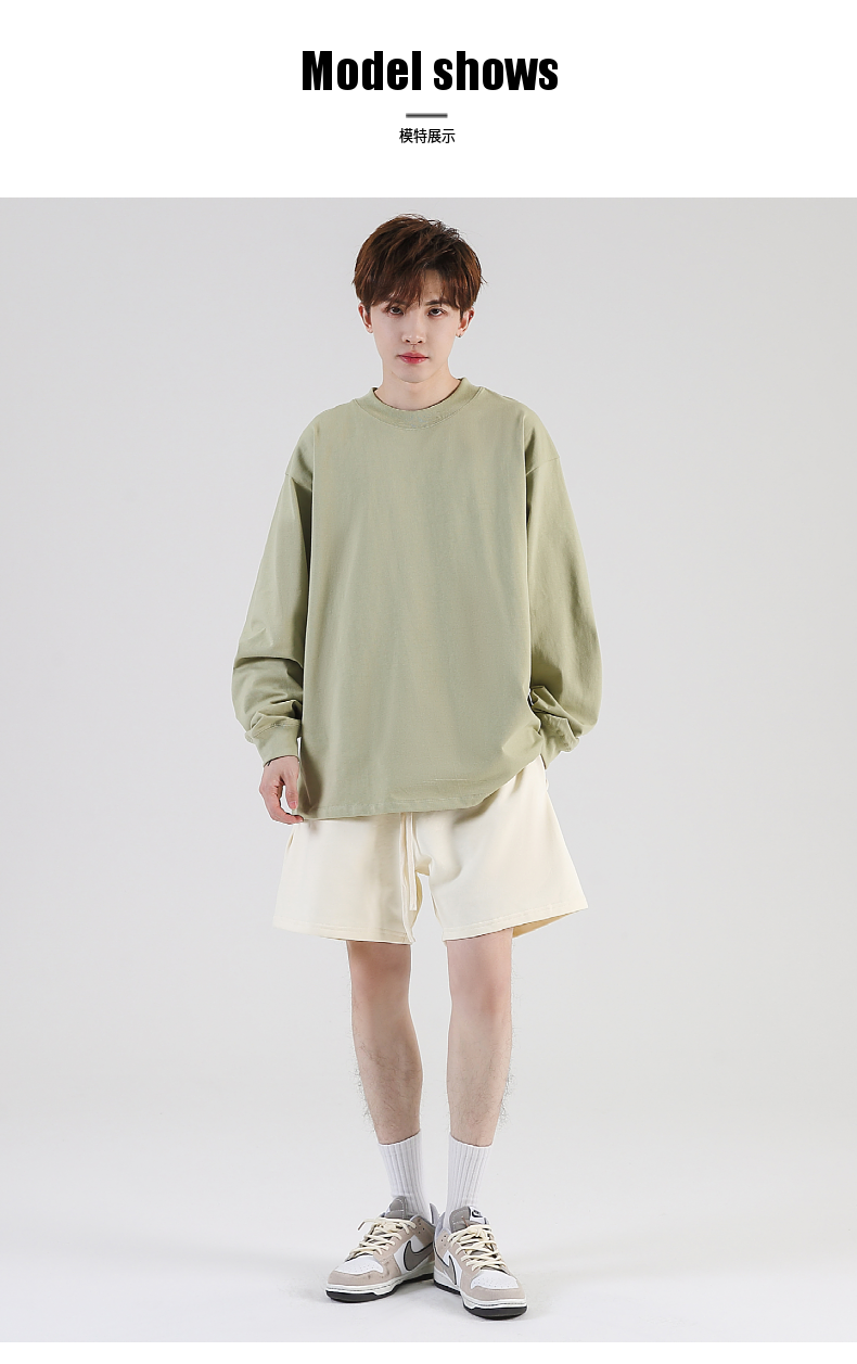 T038 Heavy Duty Wide Thread Long Sleeve T-shirt Long Sleeve Round Neck