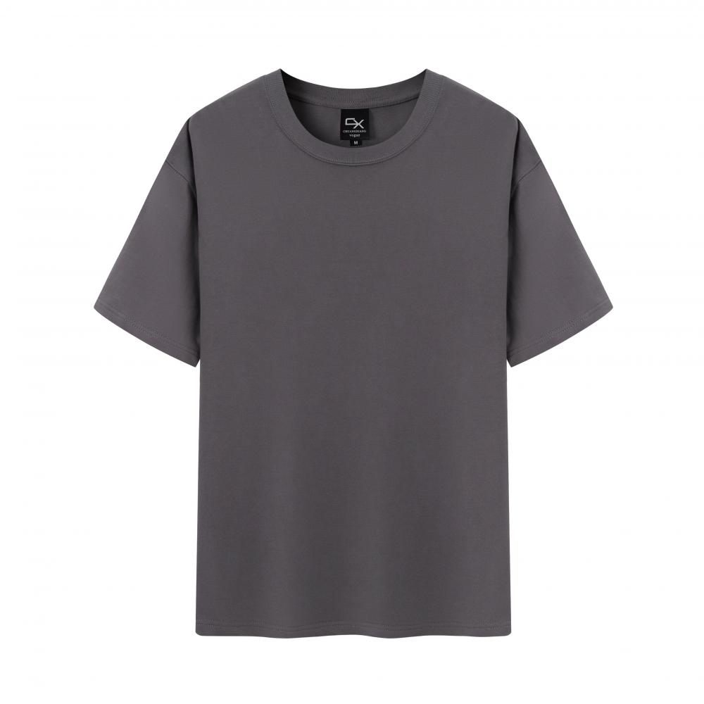 Premium 300g Trendy European Style Off Shoulder Round Neck T-shirt With Short Sleeved Round Neck