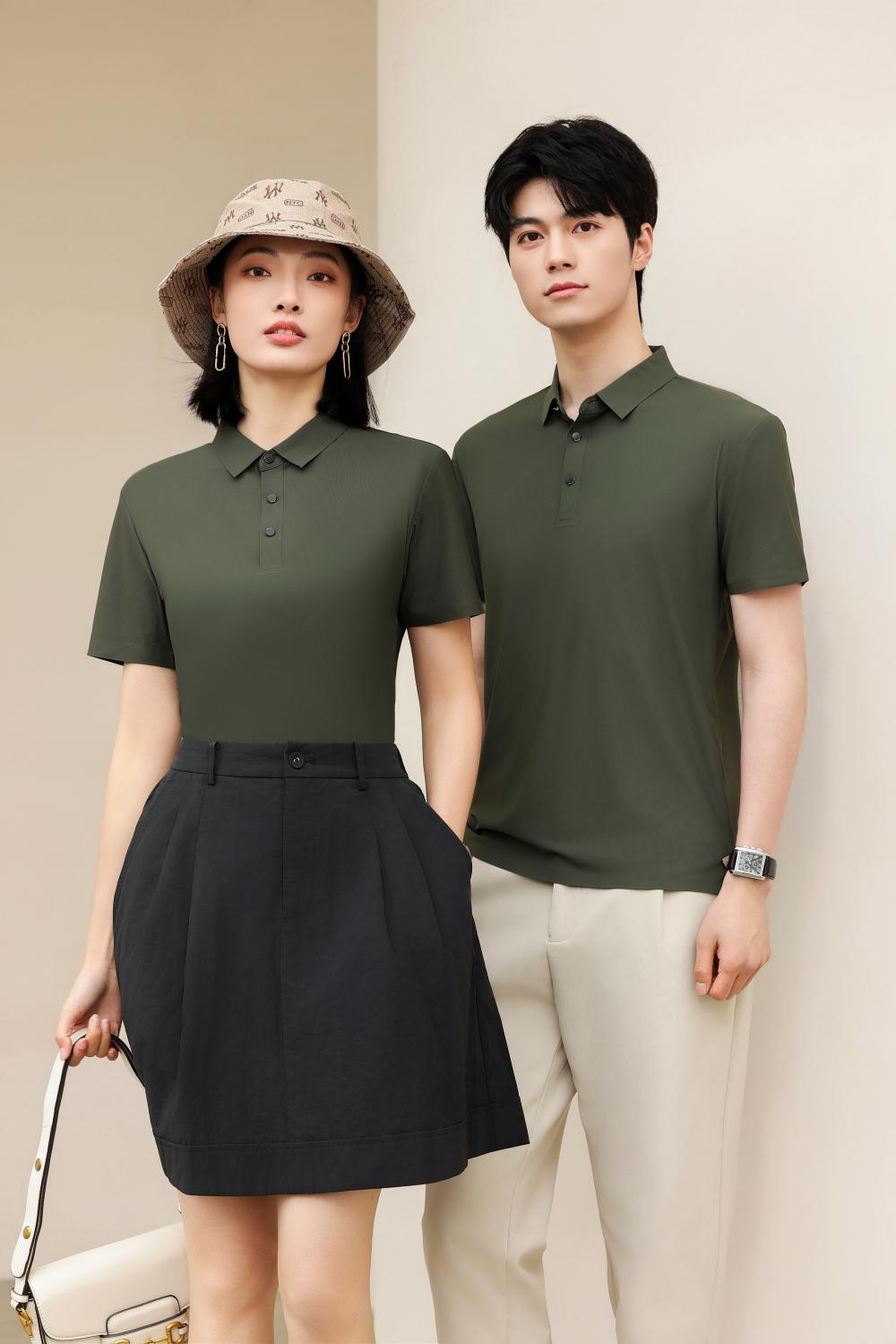 9108 Solonafei Seamless Collar Polo Short Sleeved Collar