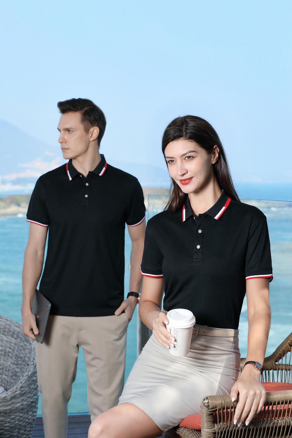 CX003 Fake Second Level Collar Polo Short Sleeved Lapel