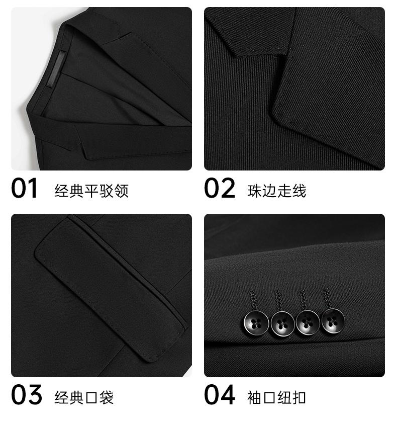 E888 Style/double Button Bead Edge Suit/imitation Wool Thickened TR-460g Suit Set