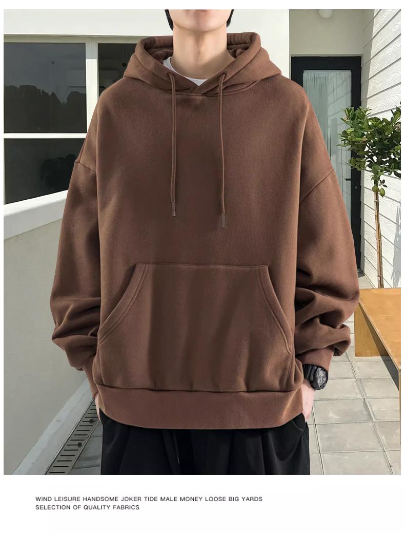 Full Polyester Cotton Left Diagonal Double Hoodie With Hat, Front Shoulder, Round Neck