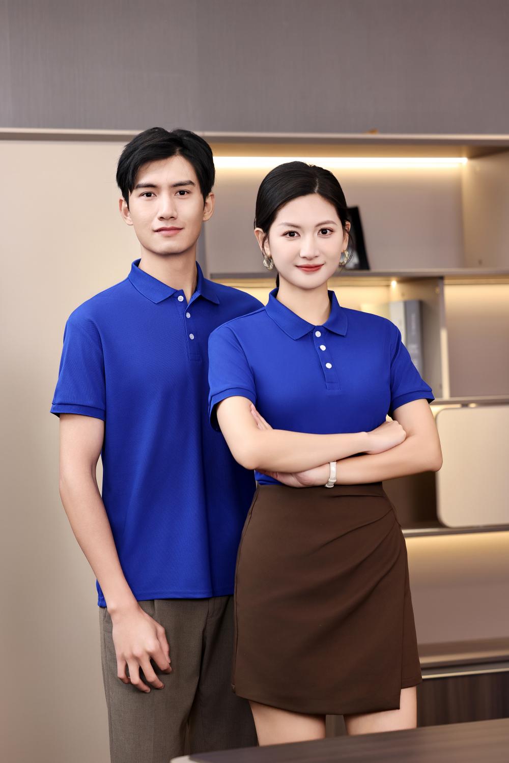 F2011-210g 50% Island Cotton 50% Ice Ion Fiber Solid Color Polo Shirt Polo Short Sleeved Collar