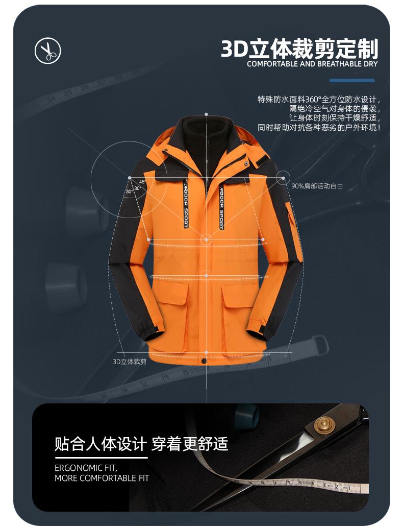 F1001 Three In One Fleece Jacket/down Jacket, Fashionable And Trendy Workwear Style, Urban Outdoor Sports