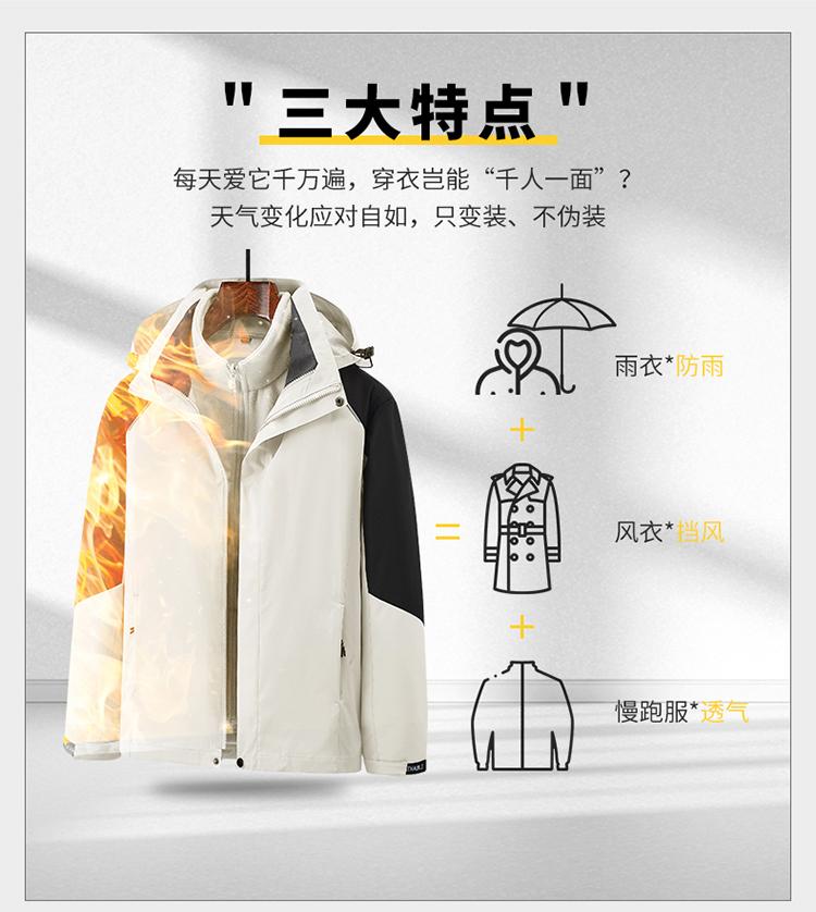 F1855B - Color Blocked Three In One Fleece Inner Tank Submachine Jacket