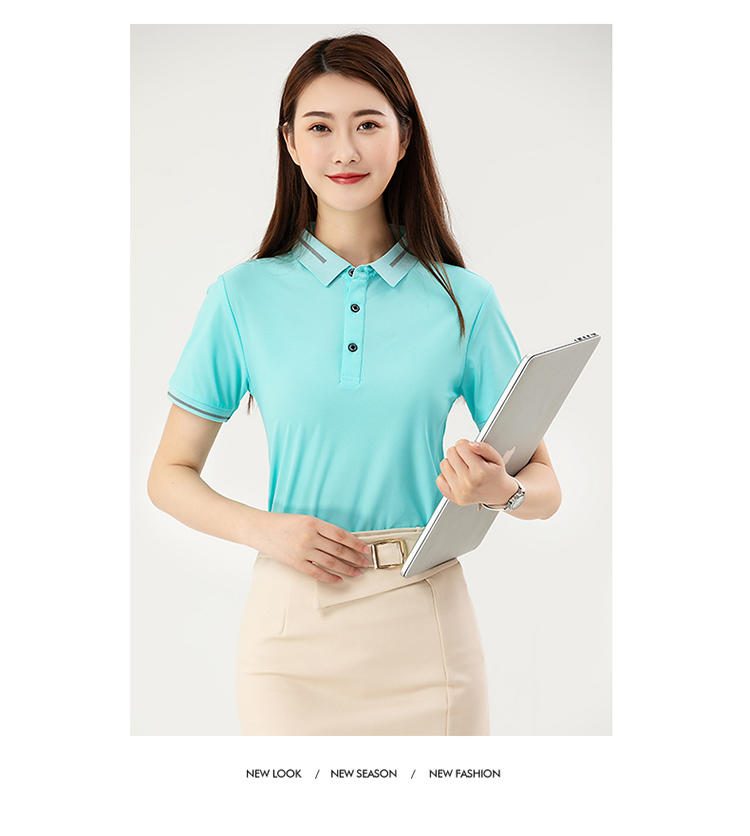 F9102 # Nylon Dynamic Beaded Polo Short Sleeve Collar