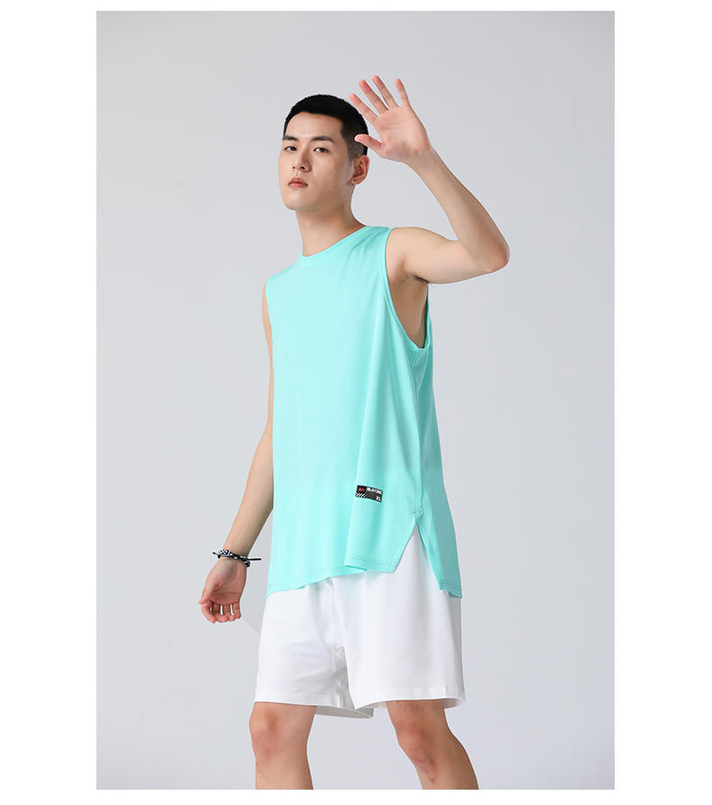 Mens S203- Light Version Sports Casual Hem Slit Camisole Sports Vest