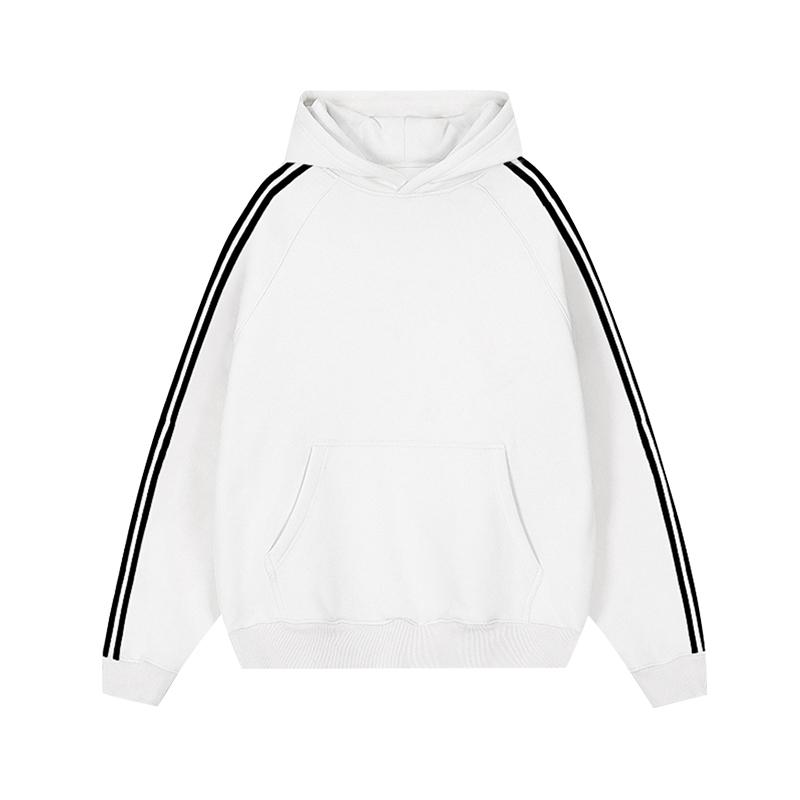 EP125-330g Food Wool Huamian Composite Milk Silk Trendy Brand Three Bar Striped Thin Hooded Sweatshirt Hooded Cover