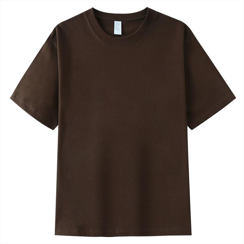 A5026-250g Double Yarn Combed Pure Cotton Half Sleeved T-shirt Short Sleeved Round Neck