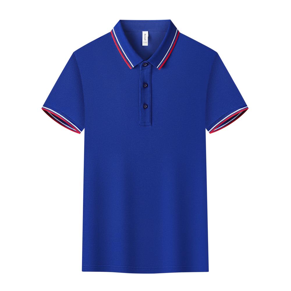 BT6698 Mulberry Silk Intercolor Collar Polo Short Sleeve Collar