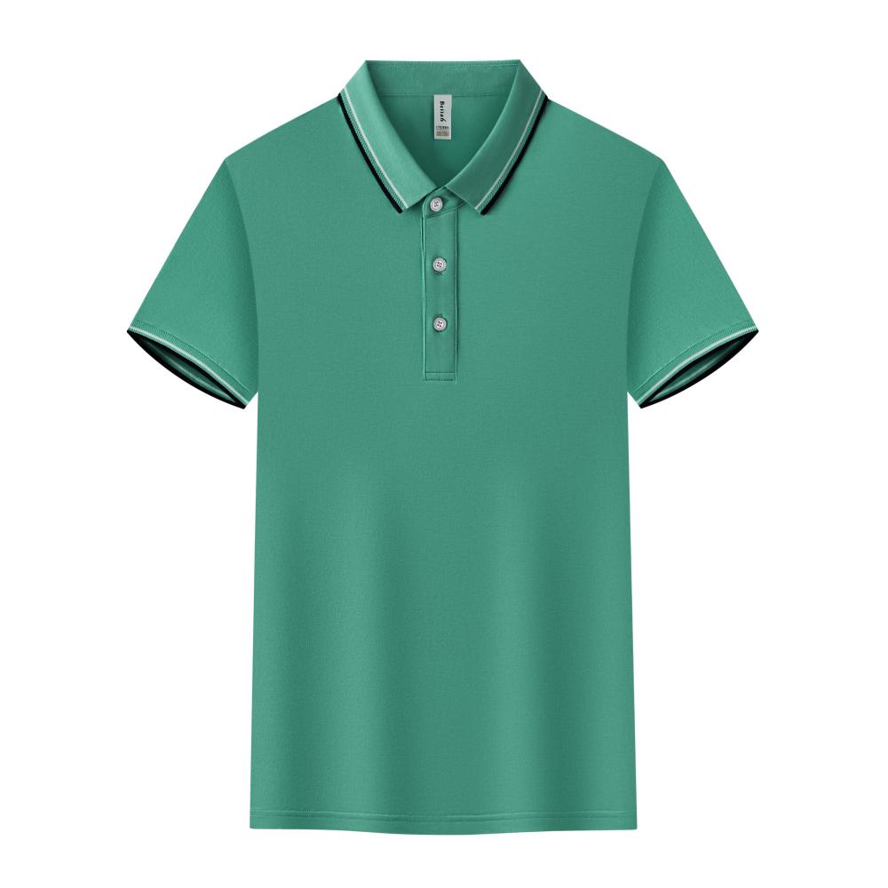 BT6698 Mulberry Silk Intercolor Collar Polo Short Sleeve Collar