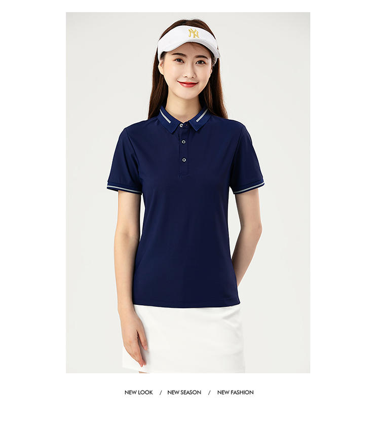 F9102 # Nylon Dynamic Beaded Polo Short Sleeve Collar