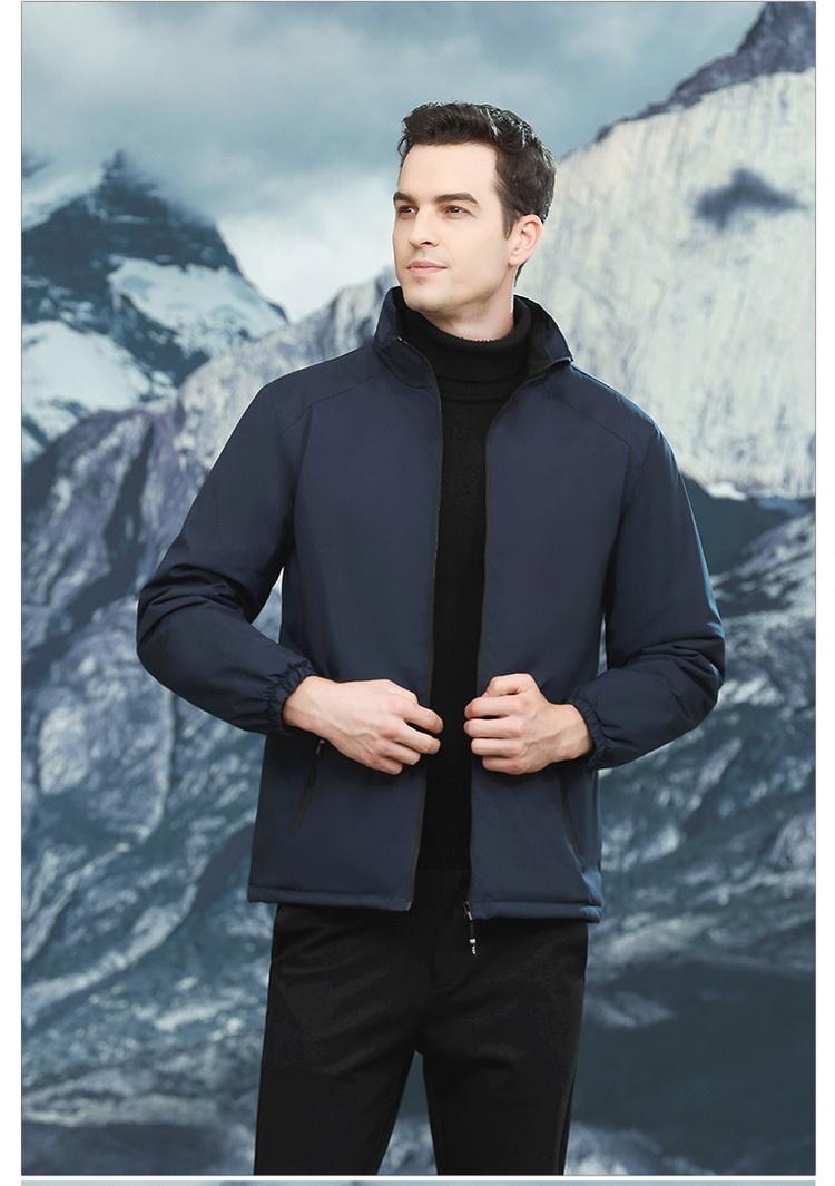 F8811 Single-layer Stand Up Collar With Plush Autumn And Winter Jacket, Thick Version