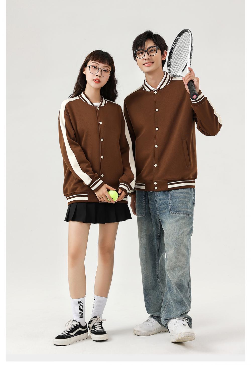 78111 # 380g Fashionable Contrasting Color Baseball Jacket