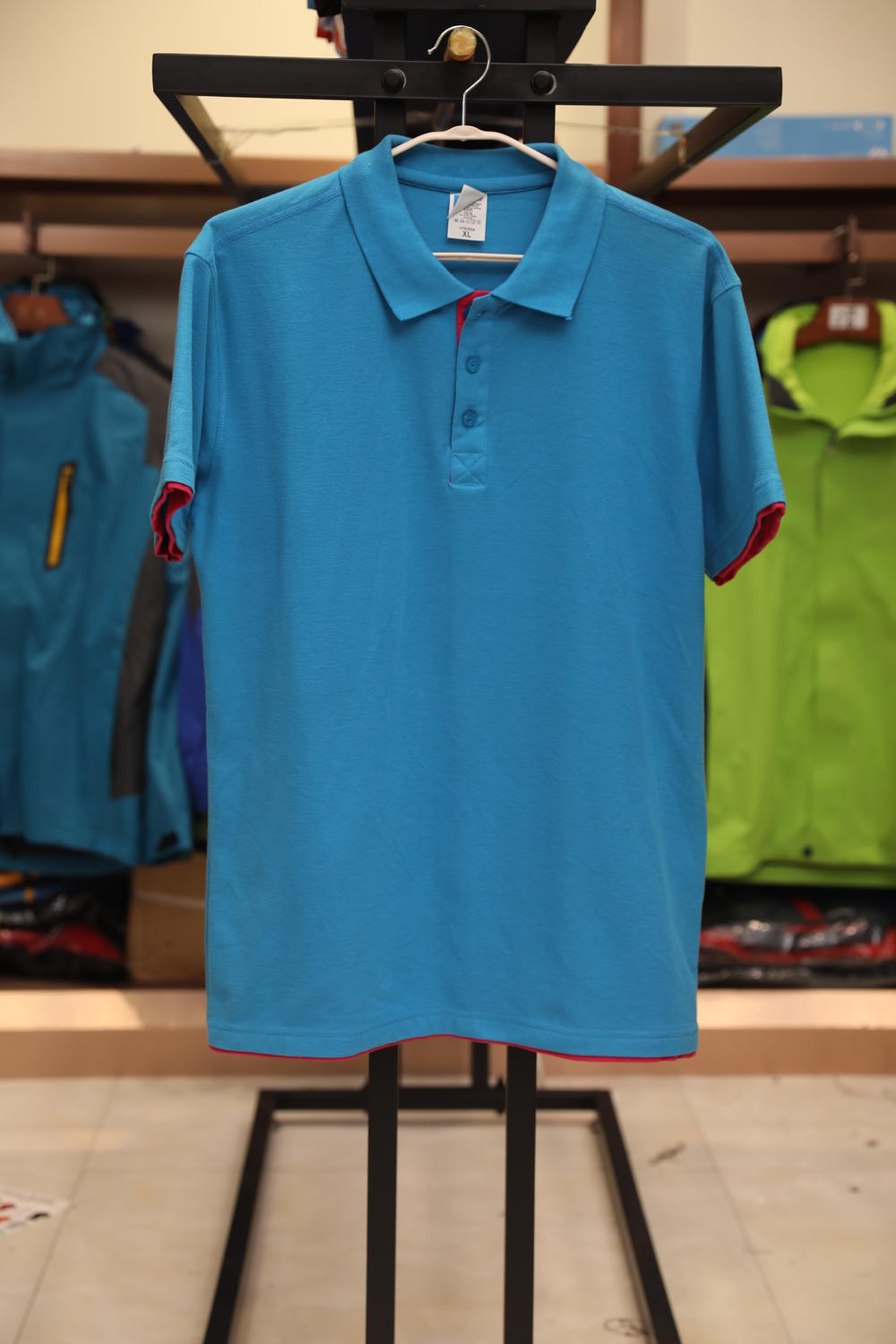 102TBG-A Thick Double Hem Polo Short Sleeve Collar