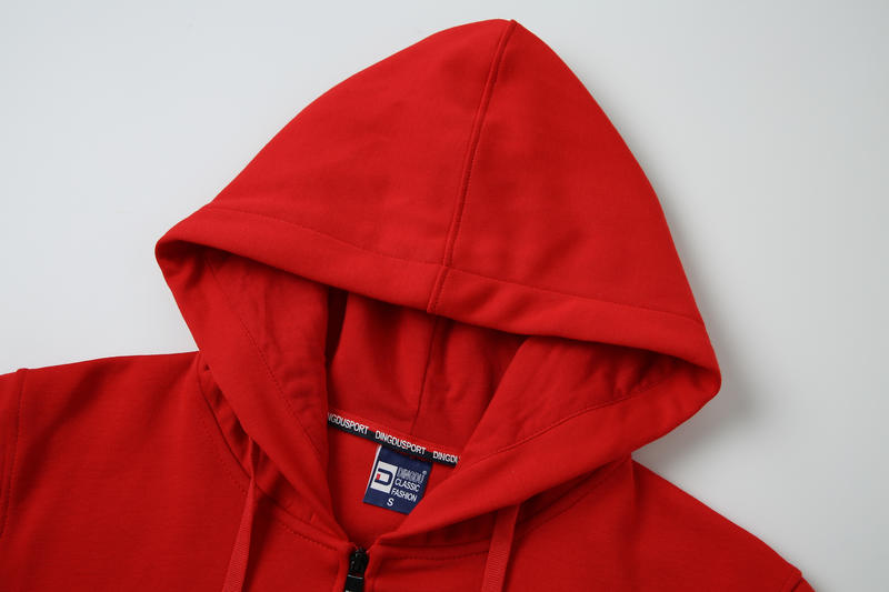 CX 8027 # Classic Thin Large Woolen Loop Pure Cotton Zipper With Hat Hooded Hoodie Zipper