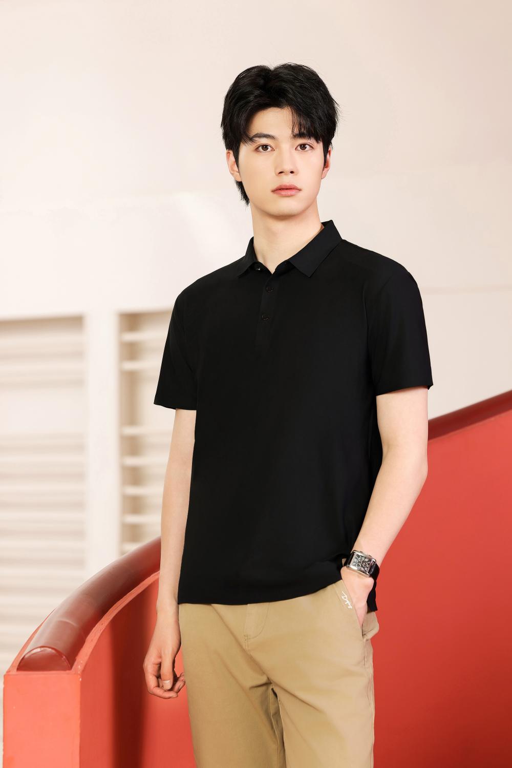 9108 Solonafei Seamless Collar Polo Short Sleeved Collar