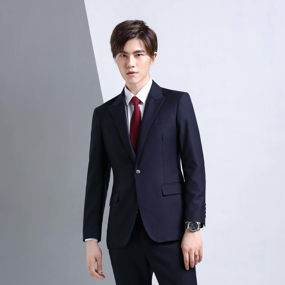 J692/Single Button Suit/High End Bead Edge Dark Grain Thin Material/Men's And Women's Suit Slim Fit Version