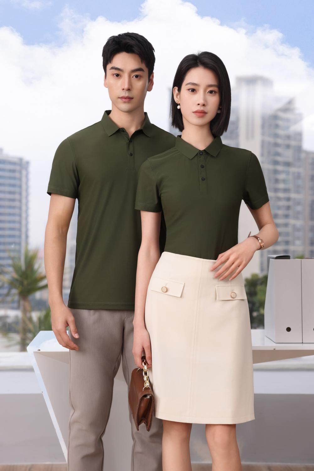 BT6678 High-end Semi Seamless Lapel Polo Short Sleeved Lapel