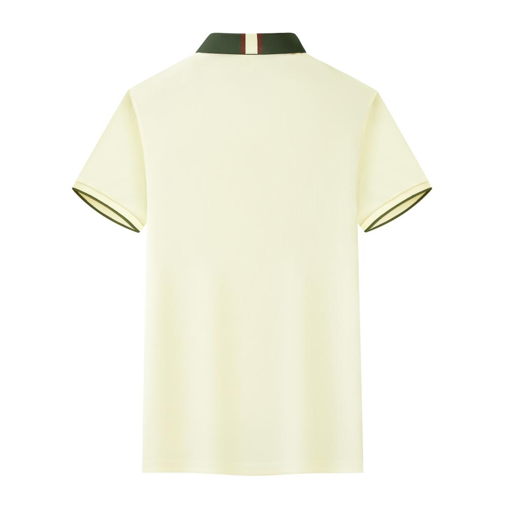 F6205-180g Color Blocking Splicing Shake Hand Internet Famous Polo Short Sleeved Round Neck